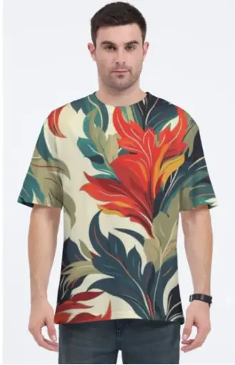 Floral oversized shirt/ tee for mens